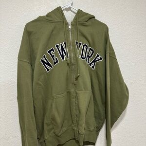 Brandy Melville Olive Green Hoodie Jacket